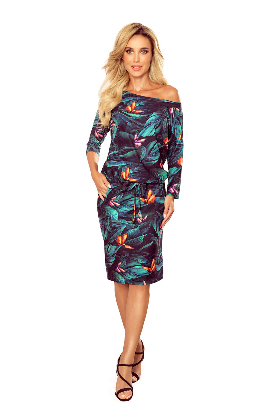 13-119 Sportkleid mit Taschen - bunte Schmetterlinge