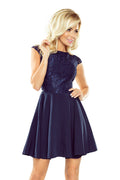 Kleid MARTA mit Spitze- dunkel blau 157-1