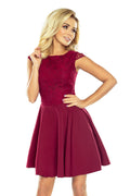 Kleid MARTA mit Spitze - Burgunder Farbe 157-3