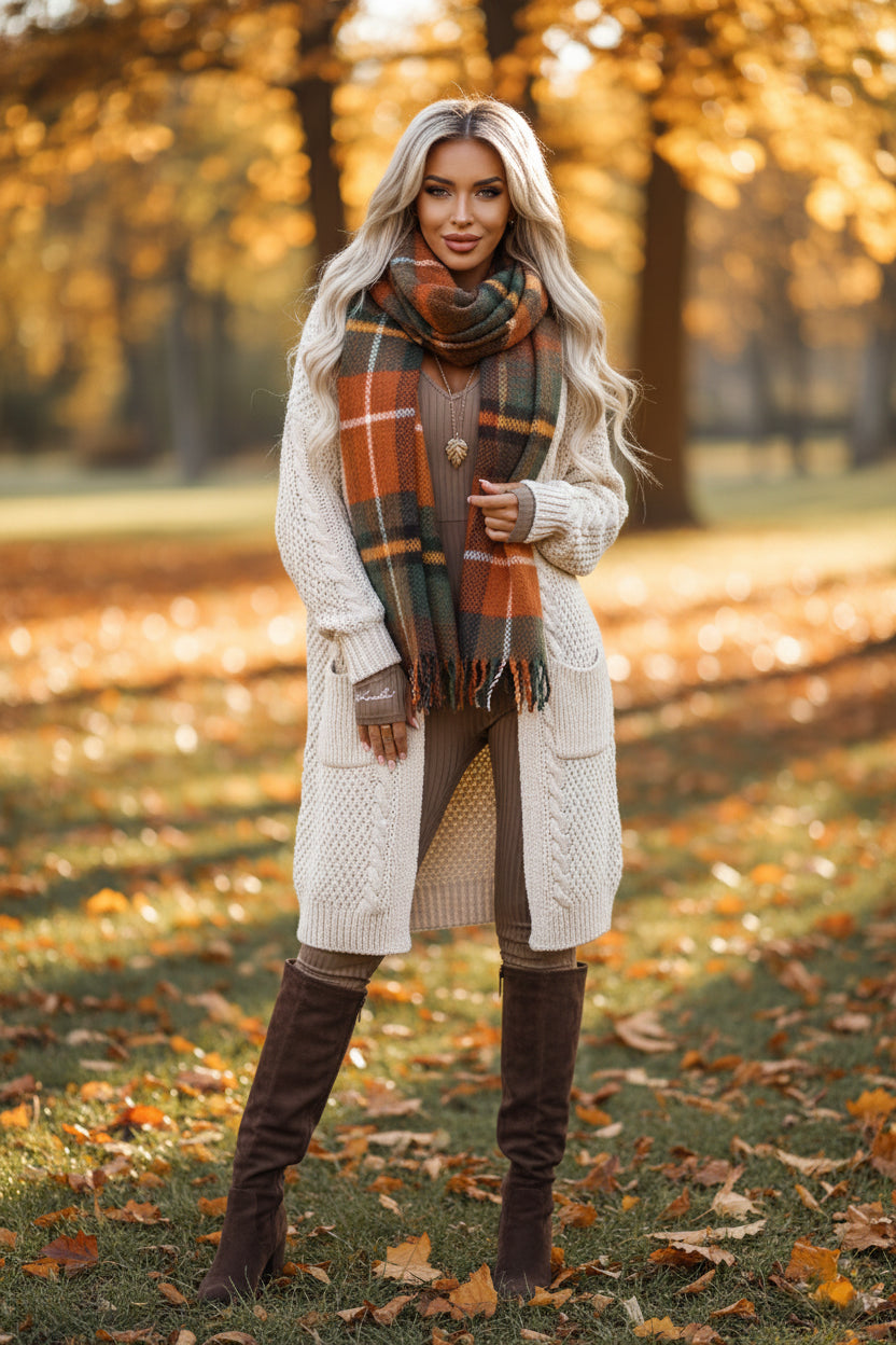 619-1 Bequemer und eleganter gerippter Damen-Jumpsuit mit Ausschnitt - Mokka-Mousse