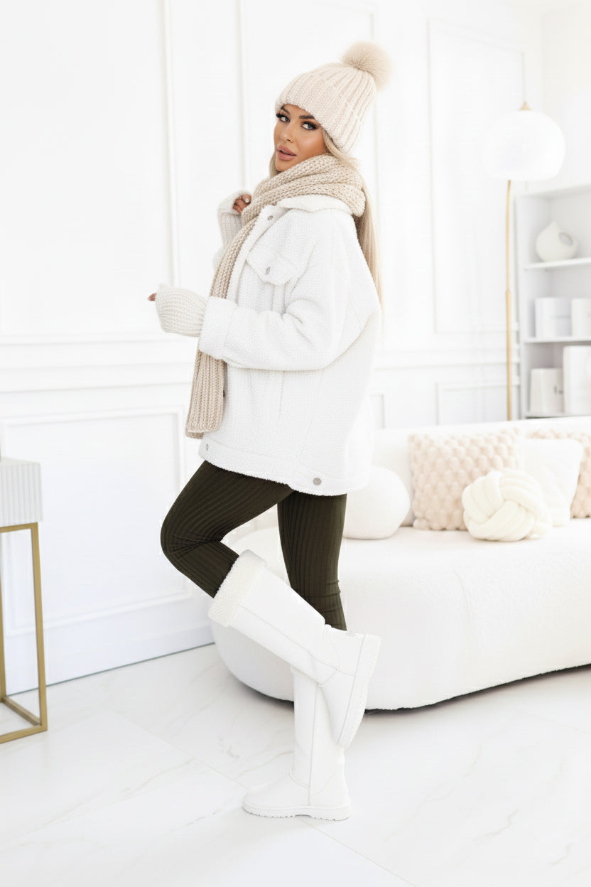 619-2 Bequemer und eleganter gerippter Damen-Jumpsuit mit Ausschnitt - Khaki